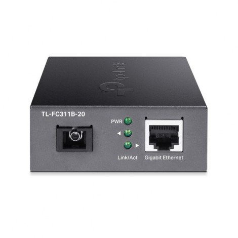 TP-LINK | Gigabit Single-Mode WDM Media Converter | TL-FC311B-20 | Gigabit SC Fiber Port | 10/100/1000 Mbps RJ45 Port (Auto MDI/ - 4